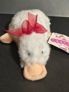 Ganz Webkinz Googles White Platypus Duck Plush With Code Tag 8 Inch Toy